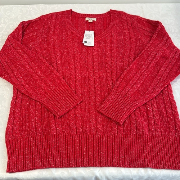Style & Co V Neck Sweater. Size 1X - Picture 3 of 12